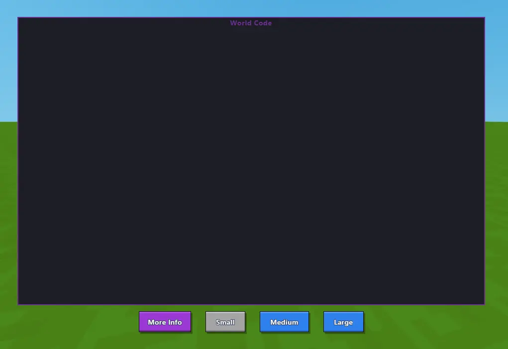 World Code editor popup